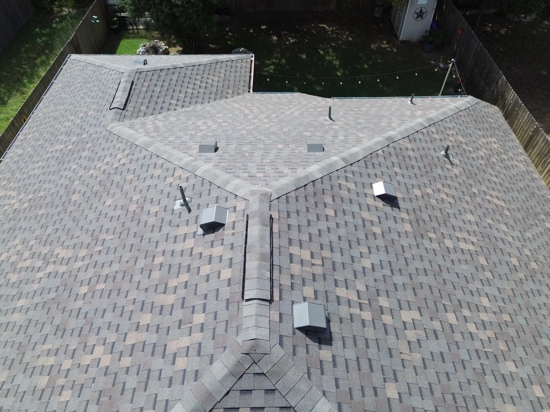 Ridge vent box vents architectural shingles, Hutto, TX